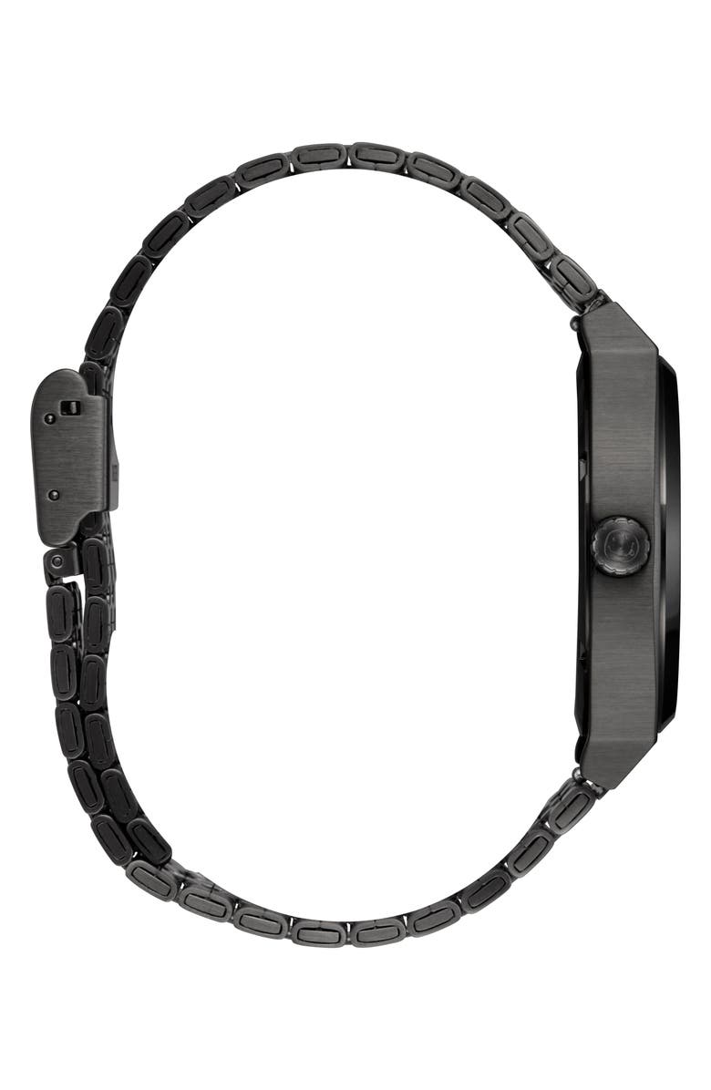 Nixon Nirvana Time Teller Bracelet Watch, 37mm, Alternate, color, Silver Nirvana Smiley Face