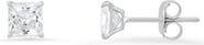 Queen Jewels 10K Gold Princess Cut Cubic Zirconia Stud Earrings
