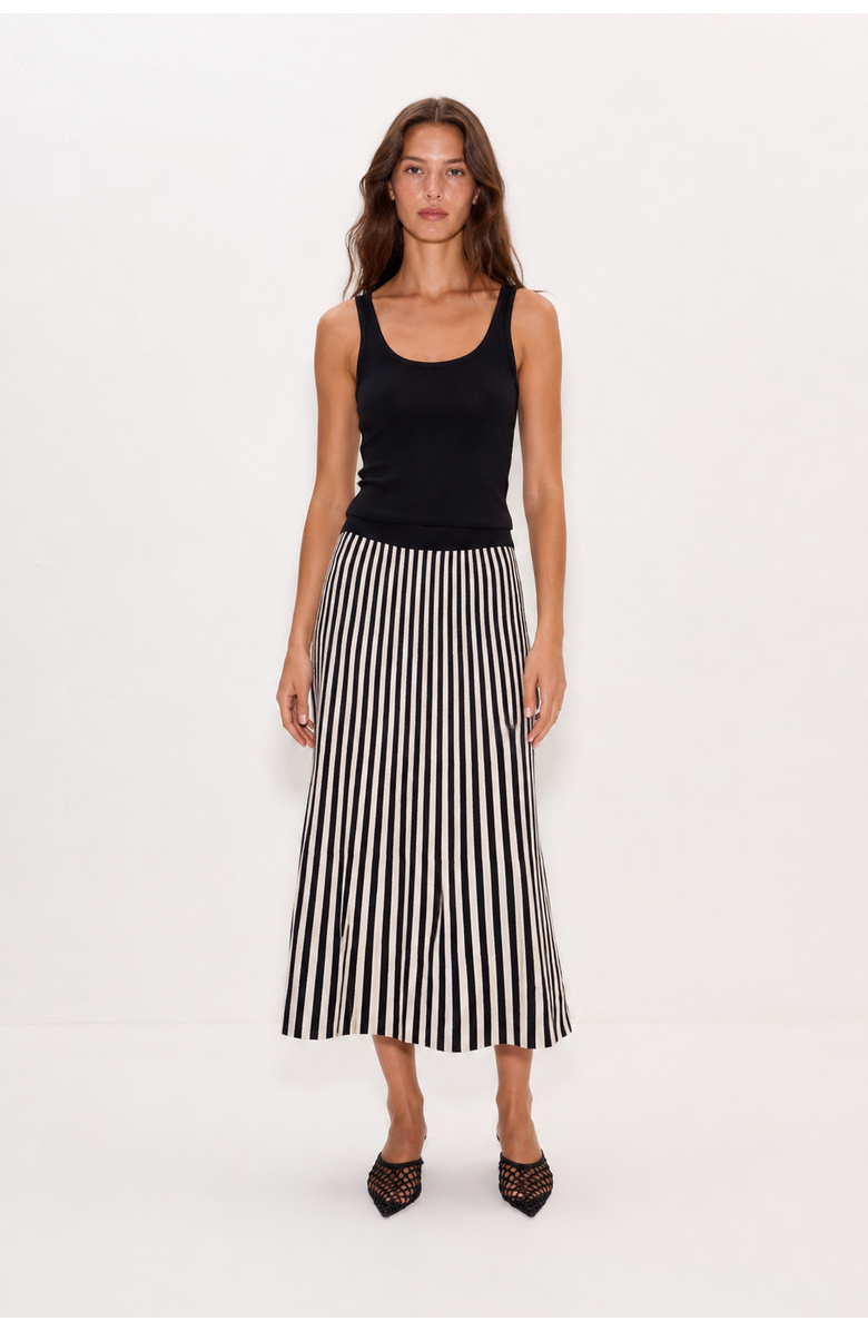 SIMONMILLER Clancy Knit Maxi Skirt, Alternate, color, Black/White Stripe