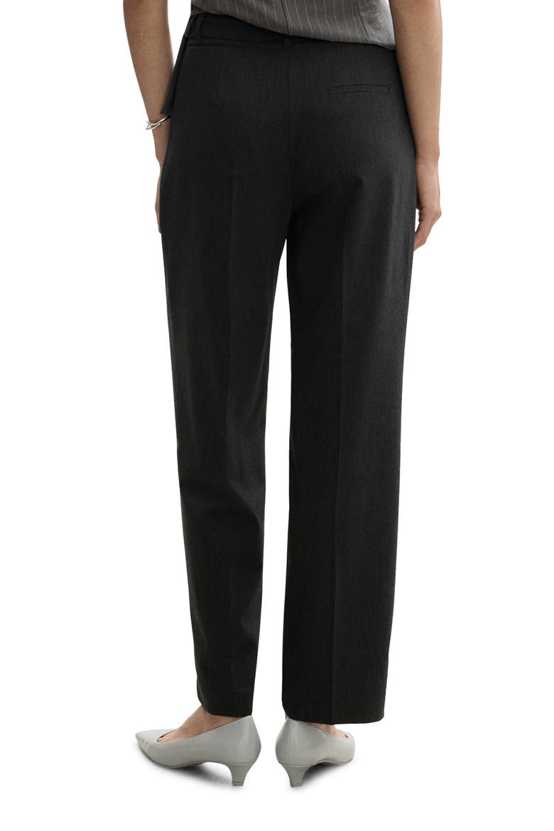 Pleated Straight Leg Ankle Pants, Alternate, color, GREY