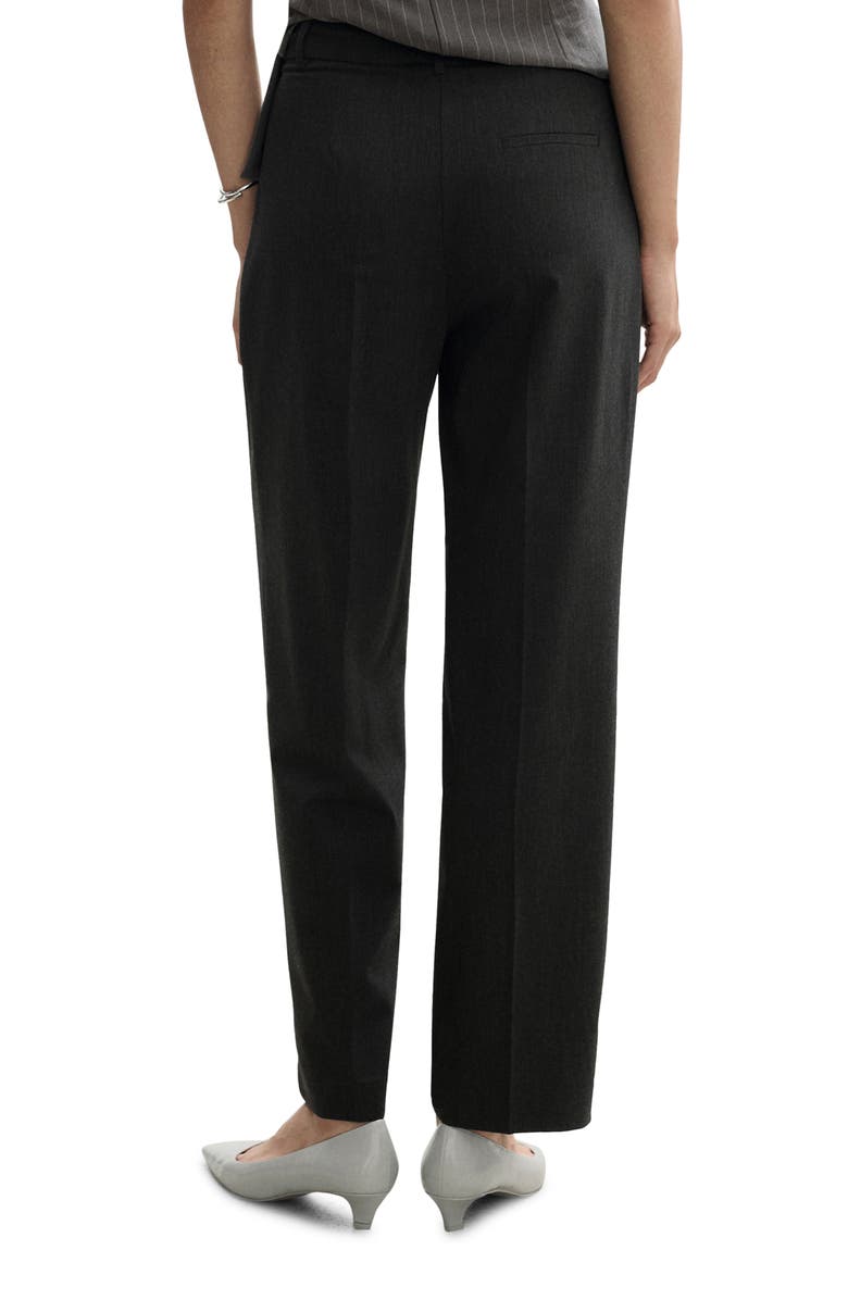 MANGO Pleated Straight Leg Ankle Pants, Alternate, color, Grey