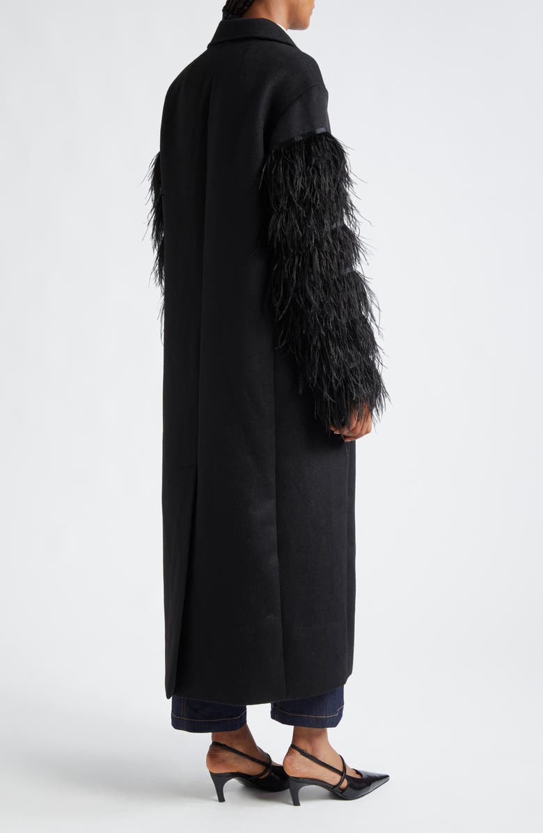 Cinq à Sept Ali Feather Sleeve Coat, Alternate, color,