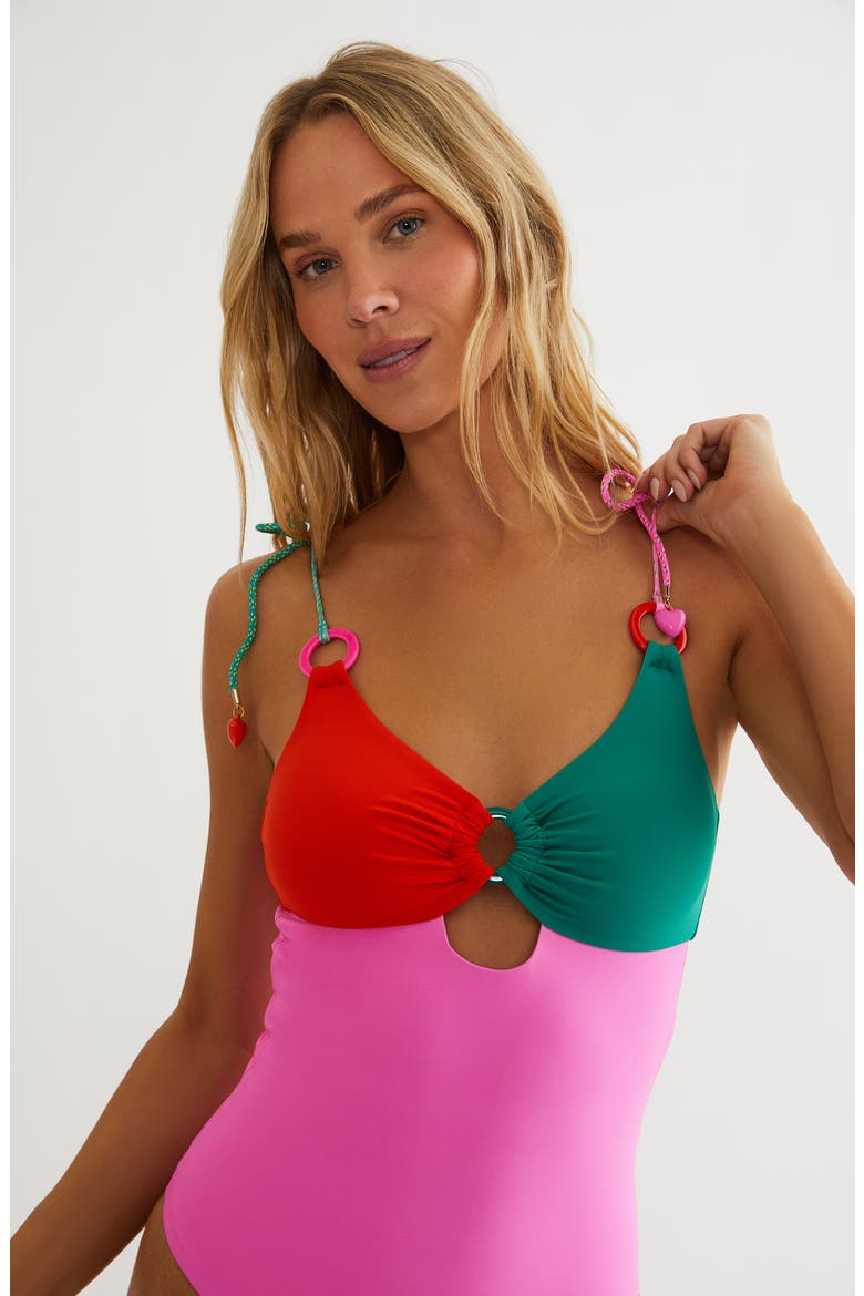 Belen Colorblock One Piece Swimsuit, Alternate, color, CABO COLORBLOCK