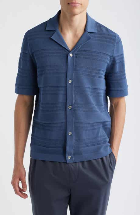 Darsham Textured Stripe Camp Collar Cardigan