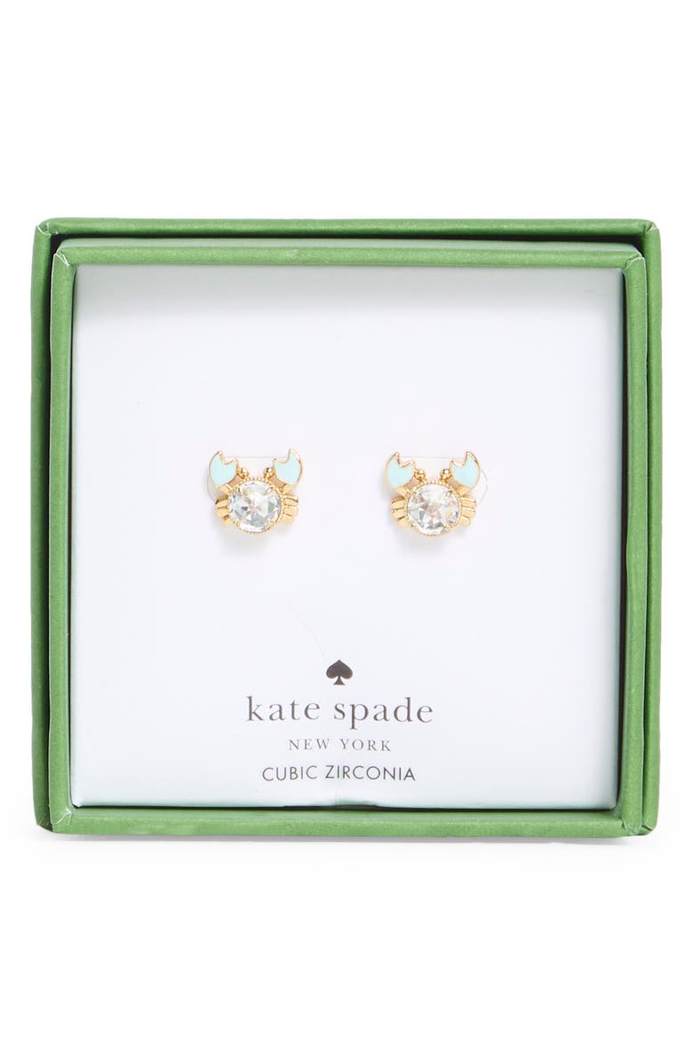Kate Spade New York crab stud earrings, Main, color, Blue / Gold