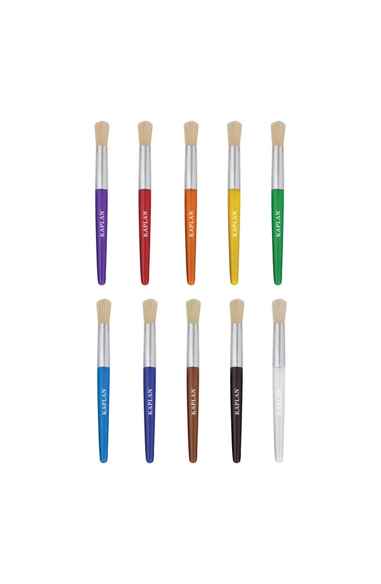 Kaplan Early Learning Company Paintbrushes Round-Tipped Chubby Handle - Set of 30, Alternate, color, Multicolored