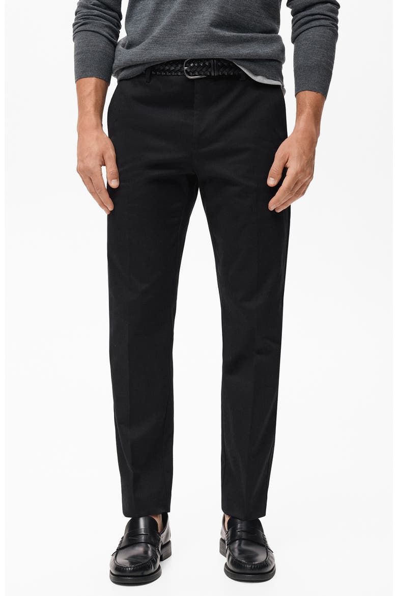 Slim Fit Stretch Cotton Twill Pants, Main, color, NAVY