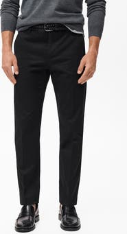 MANGO Slim Fit Stretch Cotton Twill Pants