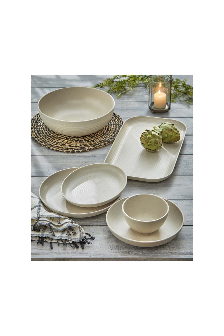 Cream Brooklyn Melamine Dinner Plate - Dishwasher Safe, Alternate, color, Beige