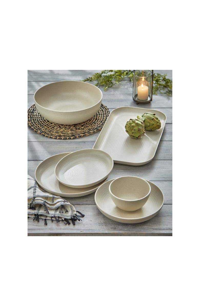 tag Cream Brooklyn Melamine Dinner Plate - Dishwasher Safe, Alternate, color, Beige