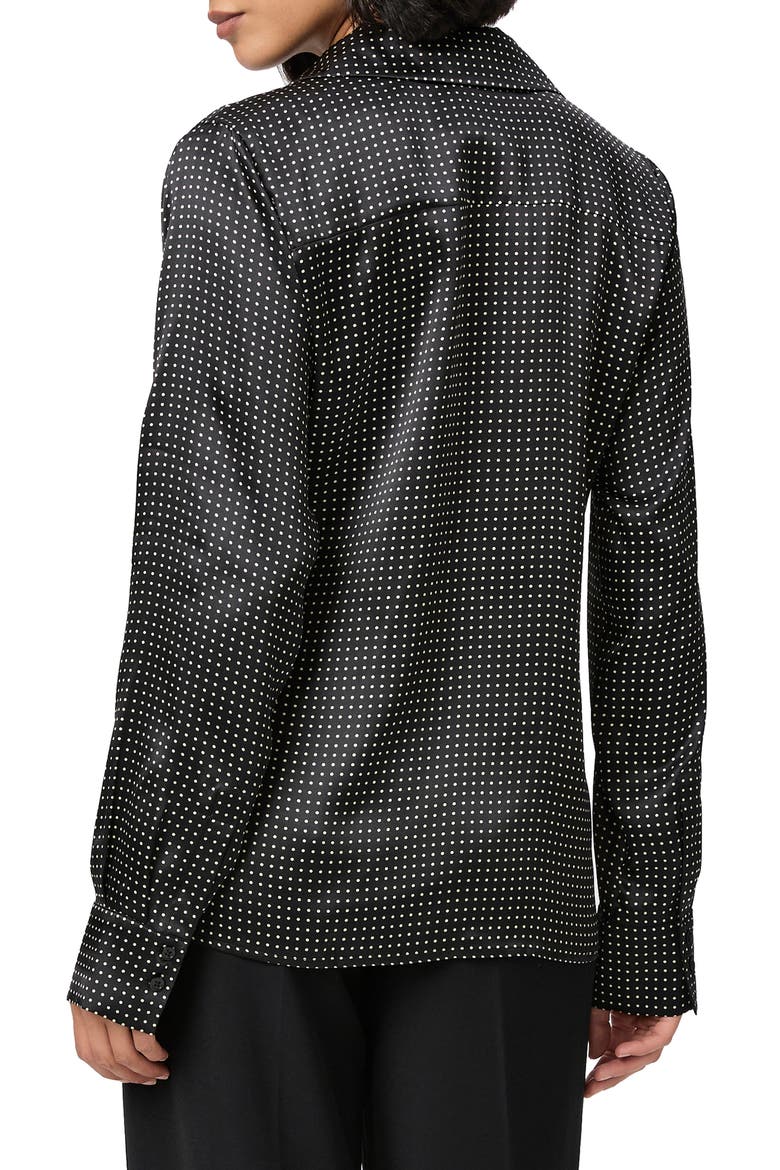 Palmer Silk Button-Up Shirt, Alternate, color, BLACK/TRAVERTINE