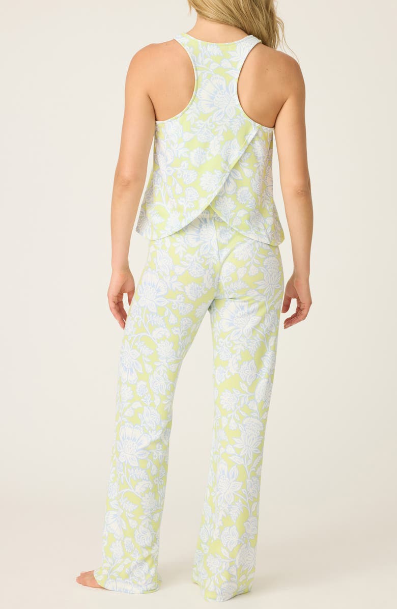 PJ Salvage Beautiful Life Jersey Pajamas, Alternate, color, Electric Lime