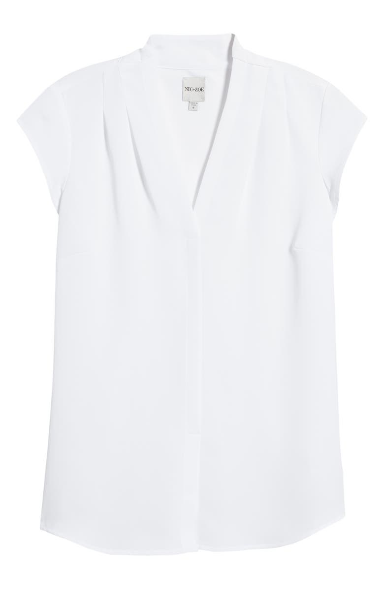 NIC+ZOE Day to Night Cap Sleeve Top, Alternate, color, Paper White