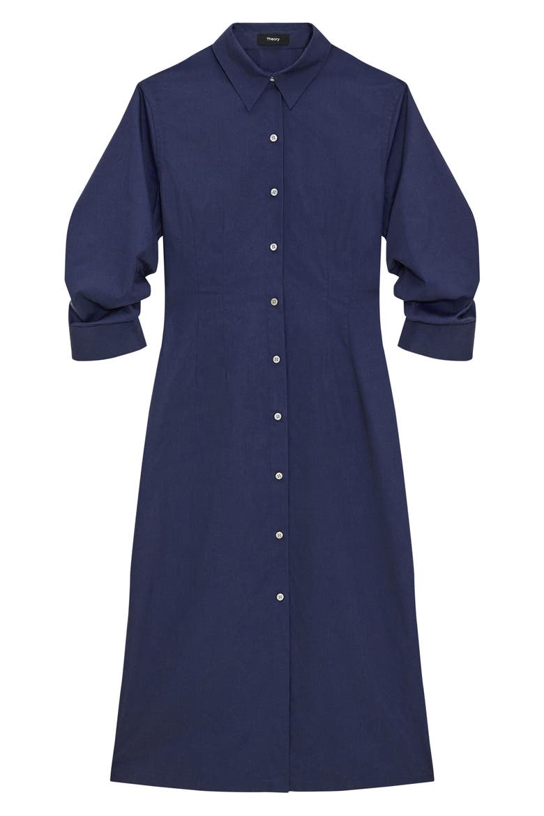 Fixed Sleeve Poplin Midi Dress, Alternate, color, NOCTURNE NAVY