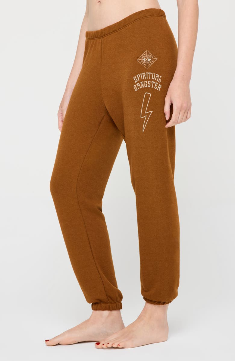 Spiritual Gangster Essence Bolt Luna Cotton & Modal Joggers, Alternate, color, Dune
