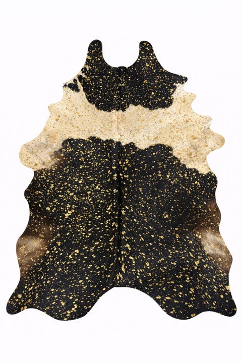 Eco Hides RH Rugs Luma Metallic Gold Cowhide Rug 8'0" × 6'2"