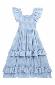 Rare Editions Kids' Smocked Floral Burnout Chiffon Dress