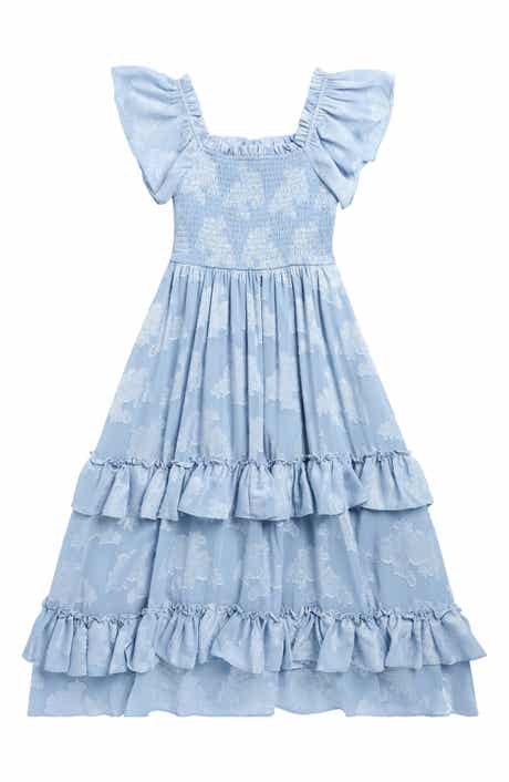 Rare Editions Kids' Smocked Floral Burnout Chiffon Dress