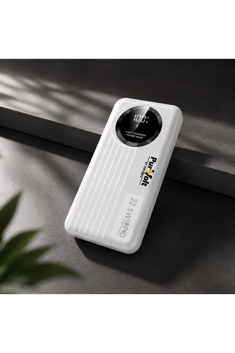 10,000mAh LED Fast Charging Power Bank, Alternate, color, White