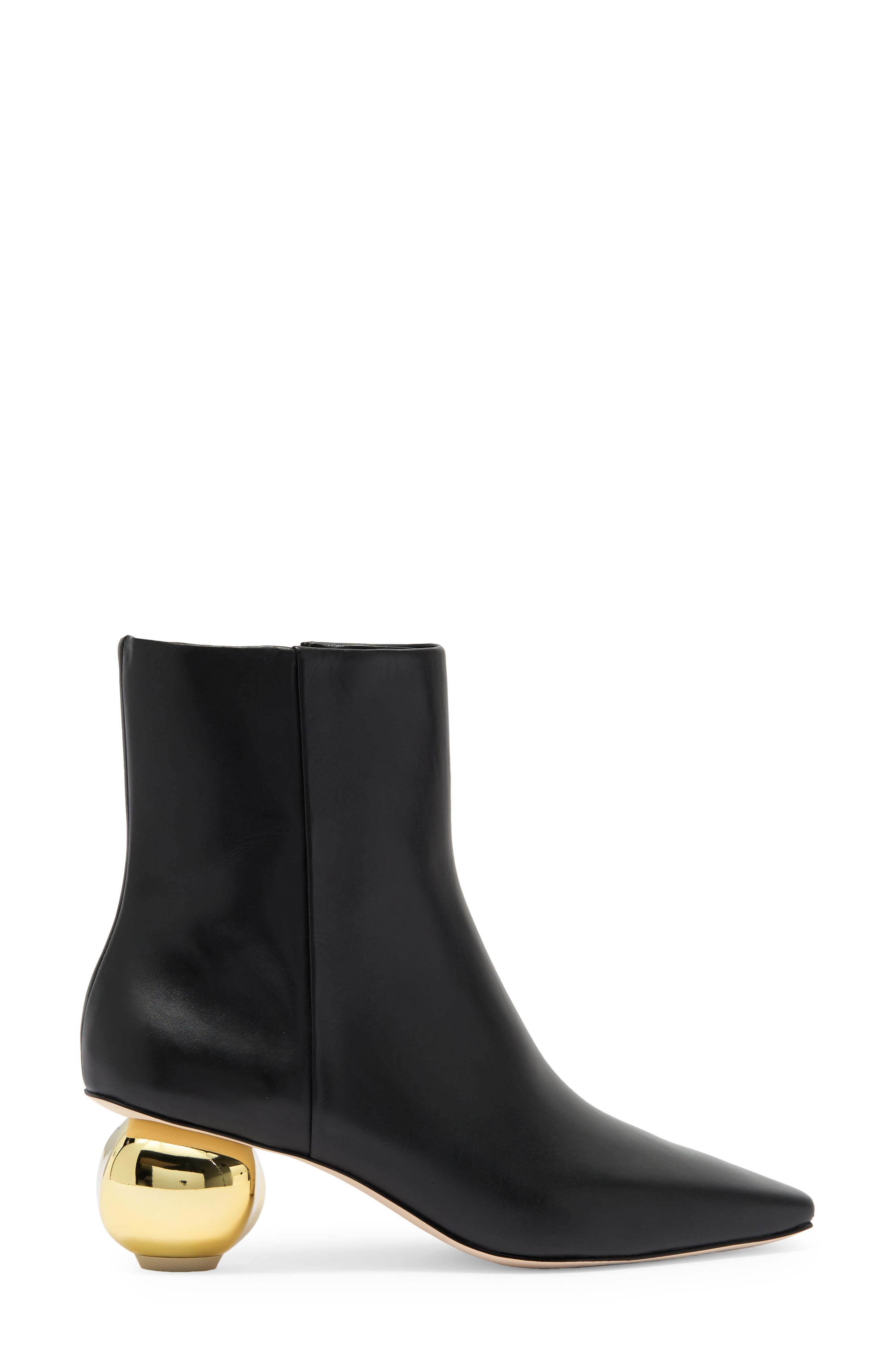 Mari Leather Bootie, Alternate, color, BLACK