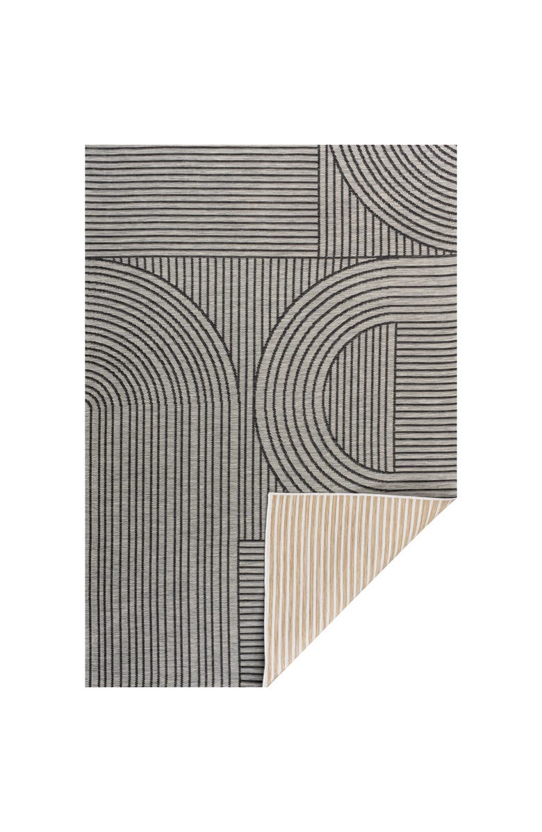 JONATHAN Y Zephyr Mid-Century Modern Arch Stripe Reversible Machine-Washable Indoor/Outdoor Area Rug, Main, color, Cream/Beige