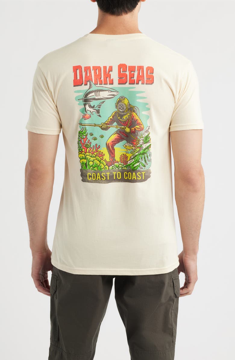 DARK SEAS Water Decal Graphic T-Shirt, Alternate, color, Cream