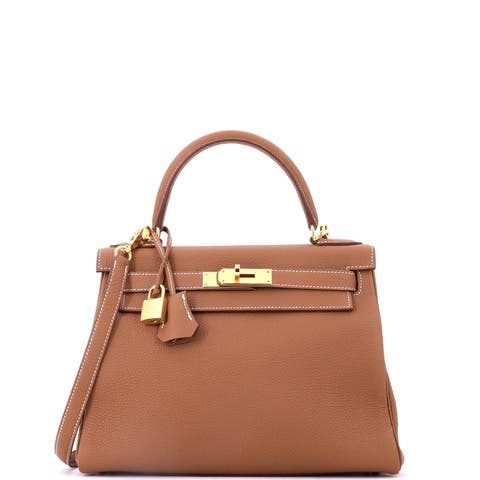Kelly Handbag Brown Togo with Gold Hardware 28