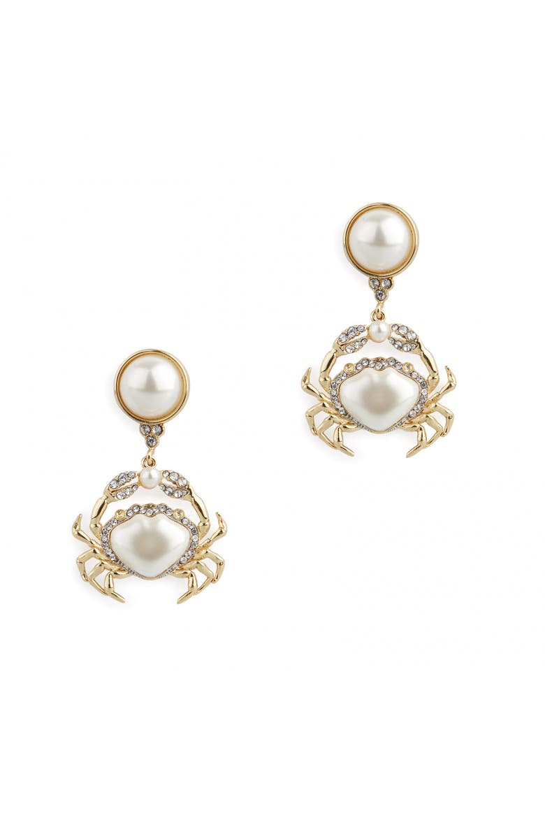 Crab Drop Earrings, Main, color, Crab