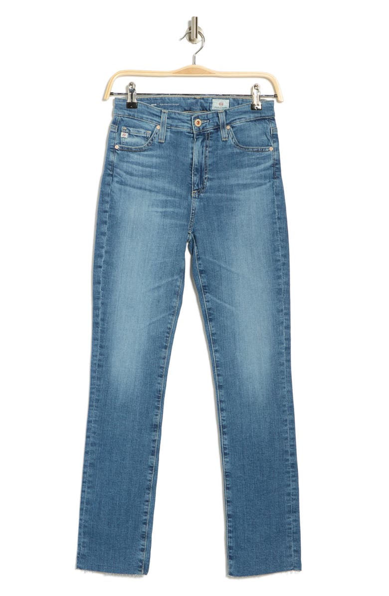 AG Mari Raw Hem Slim Straight Jeans, Alternate, color, Ocean Pearl