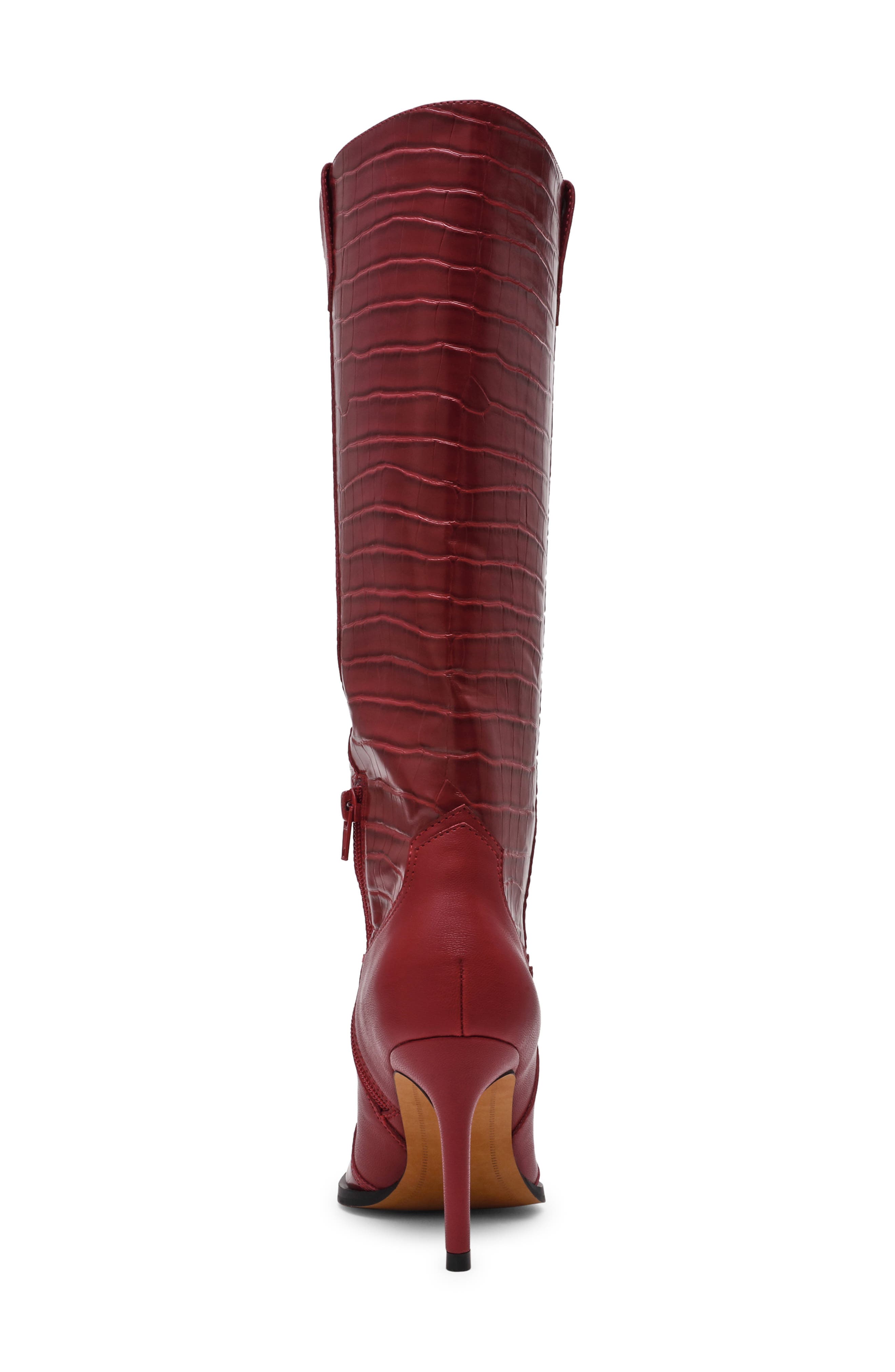 Steven New York Lanza Knee High Boot, Alternate, color, Red Croco