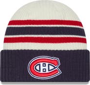 New Era Men's New Era Cream/Navy Montreal Canadiens Vintage Cuffed Knit Hat