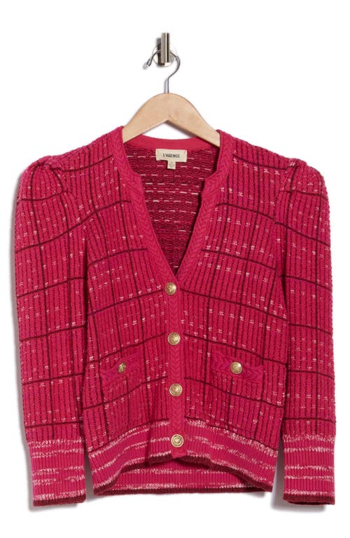 L Agence L'agence Jenni Puff Shoulder Cardigan In Red