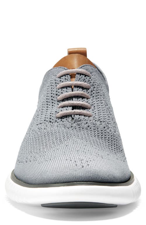 Cole Haan 2.zerogrand Stitchlite Water Resistant Wingtip In Ironstone/white