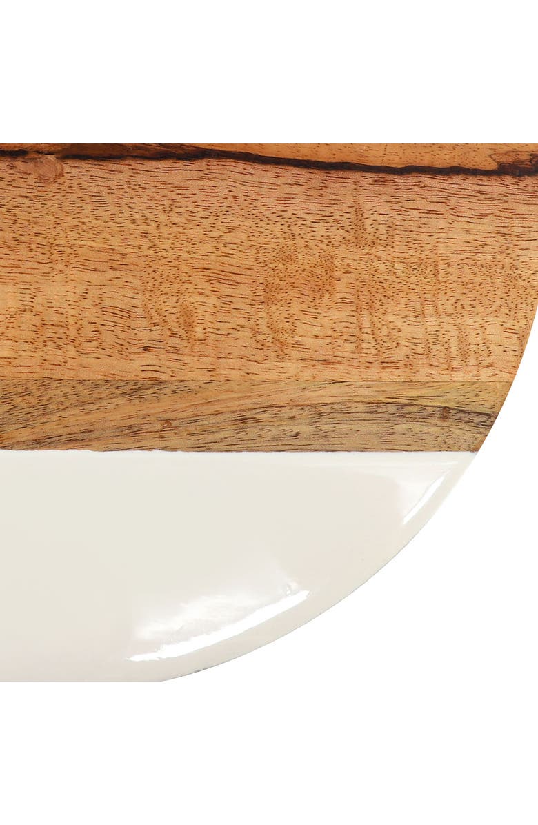 Gibson Home 12 Inch Duo Tone Round Wood Serving Board, Alternate, color, White