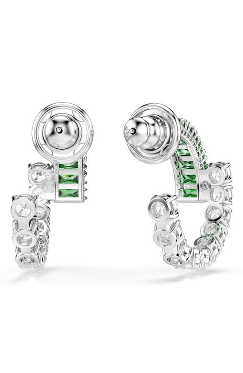 Swarovski Rhodium Plated Matrix Hoop Earrings In Multi