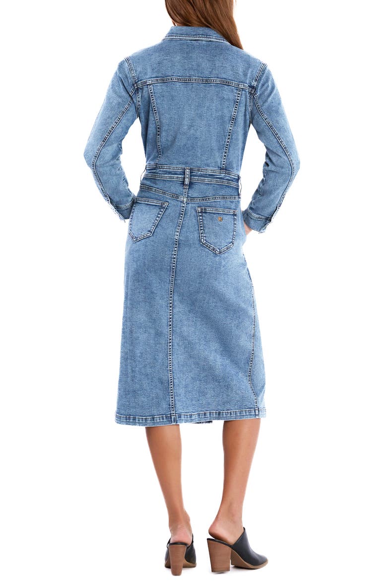 Western Long Sleeve Denim Midi Shirtdress, Alternate, color, VINTAGE BLUE
