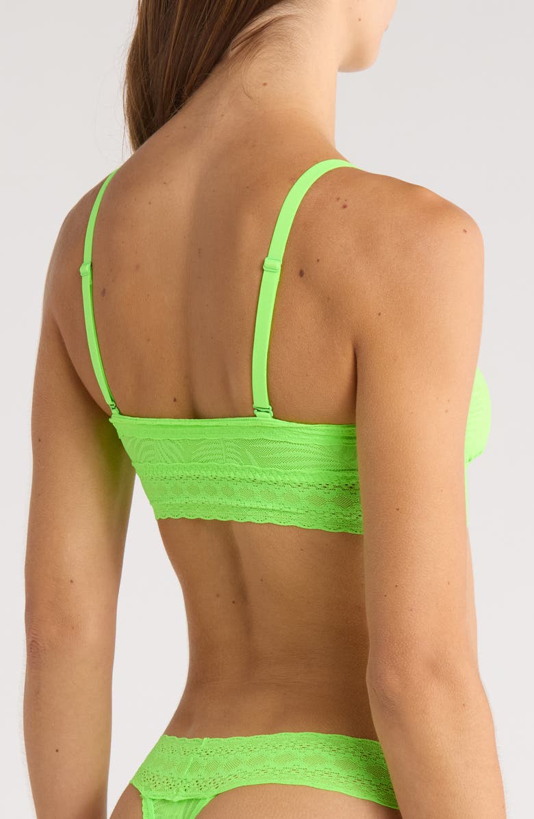MeUndies Allover Lace V-Neck Bralette, Alternate, color, Limeade