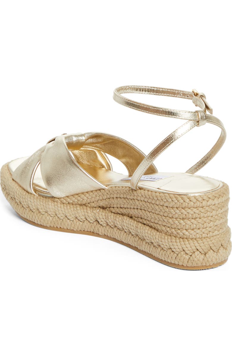 Jimmy Choo Aella Metallic Leather Espadrille Wedge Sandal, Alternate, color, Champagne