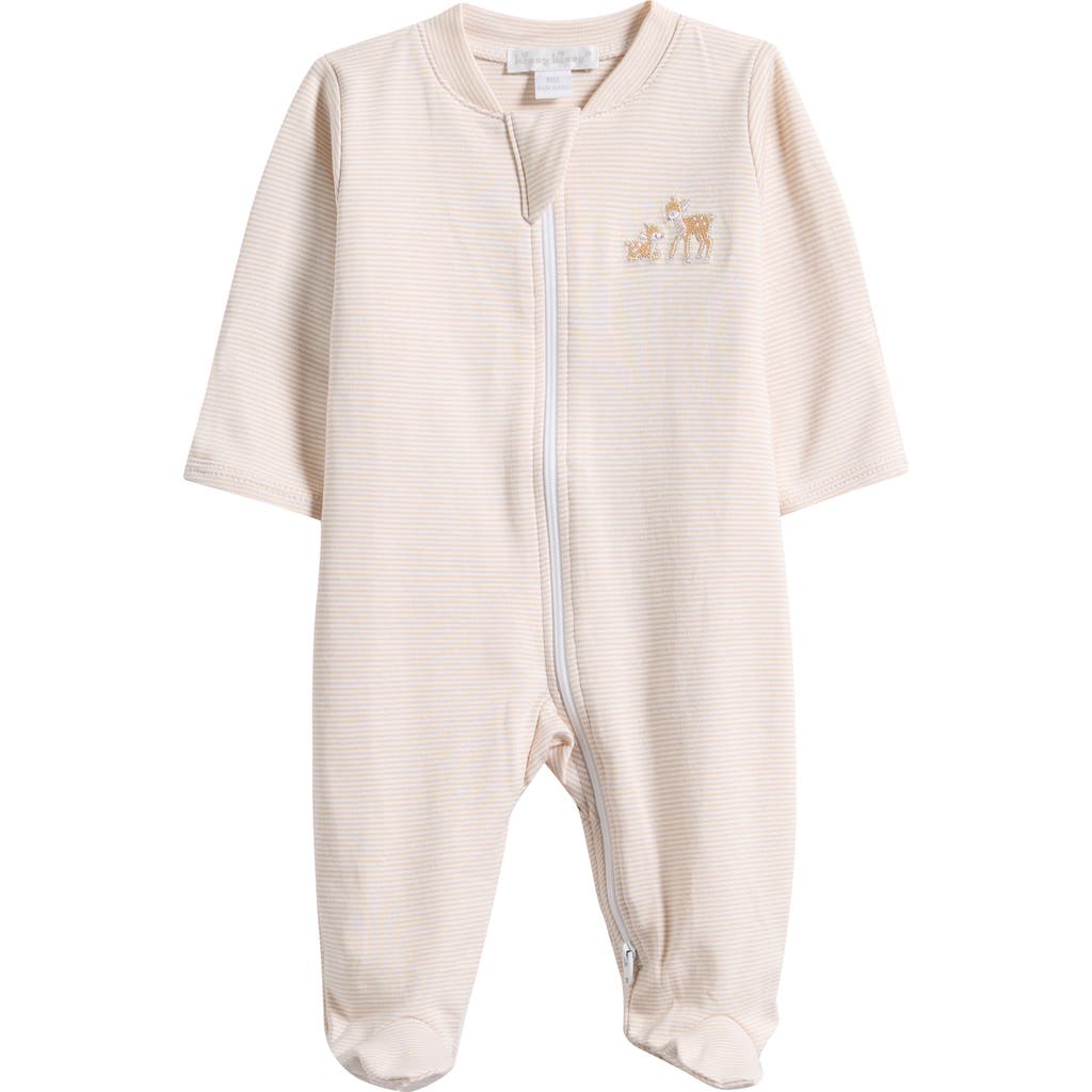 Kissy Kissy Print Pima Cotton Footie In Neutral