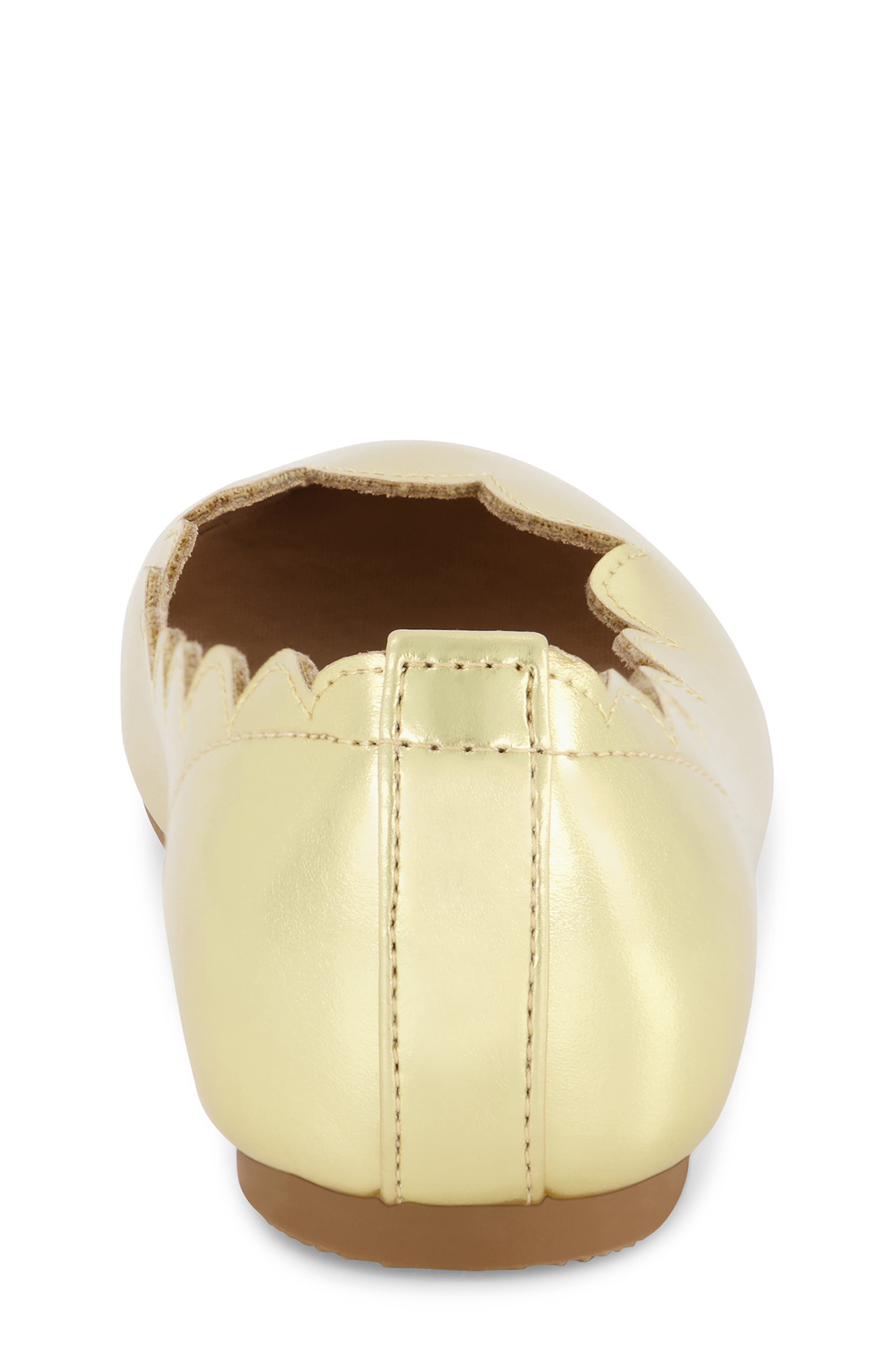 Amy Scallop Flat, Alternate, color, GOLD
