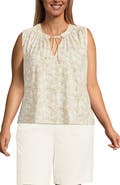 Lands' End Linen Blend Notch Neck Swing Tank Top