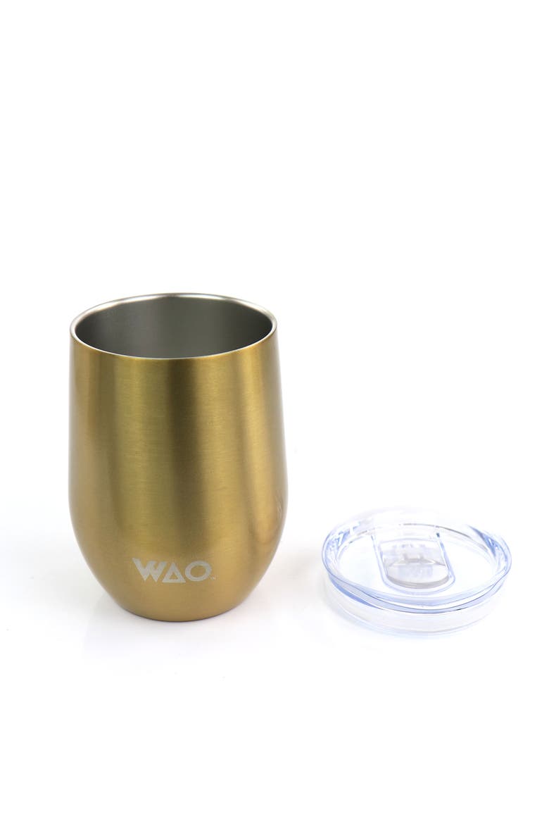 12 Ounce Thermal Wine Tumbler with Lid in Gold, Alternate, color, Gold