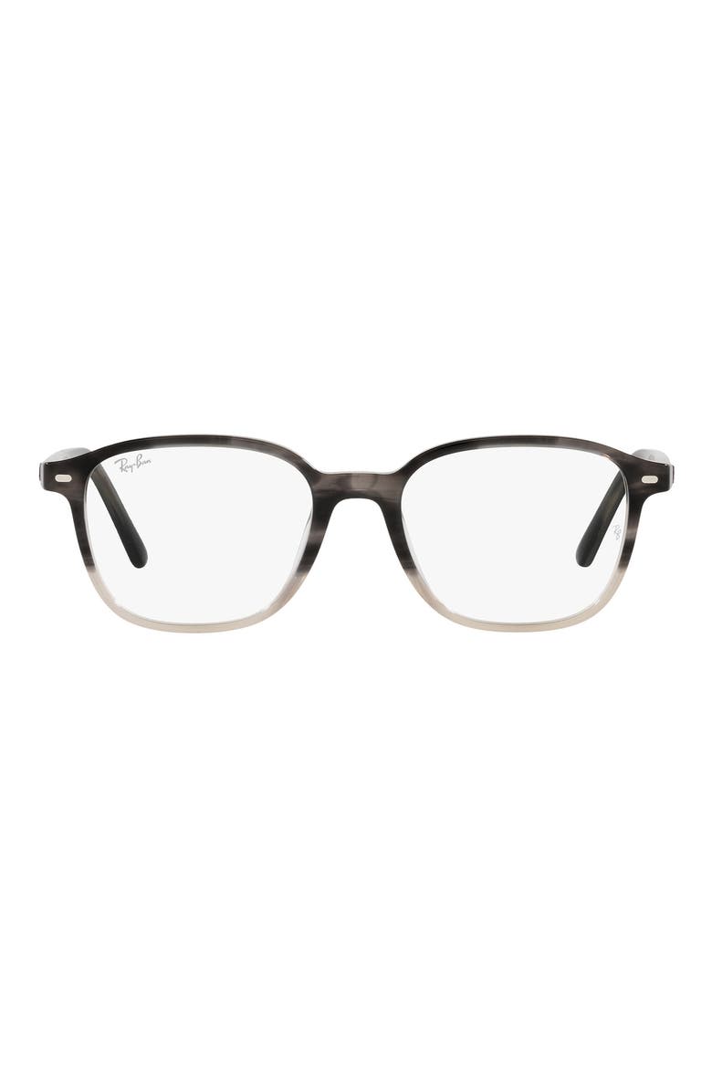 49mm Square Optical Glasses, Main, color, GUNMETAL TORTOISE