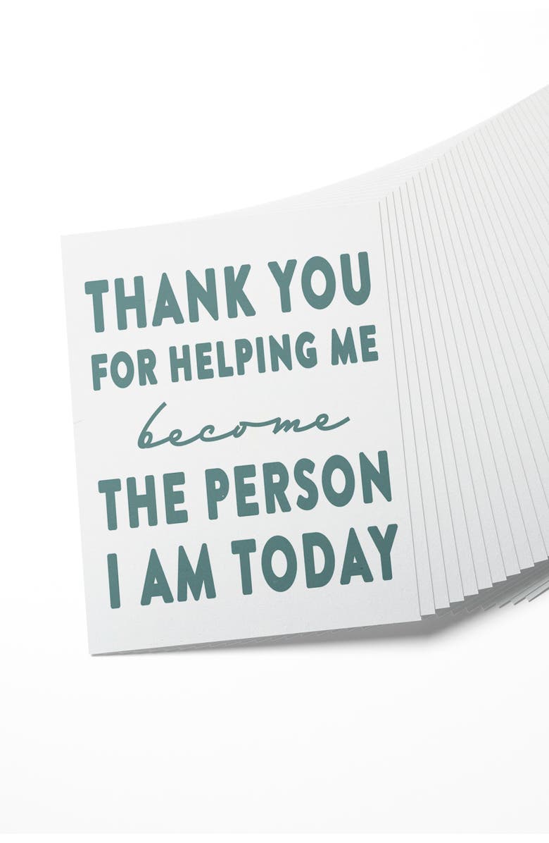 Joy Paper Co. Thank You for Helping Me Become the Person I am Today Greeting Card Set - Boxed Set of 8, Alternate, color, Soft Blue Envelope