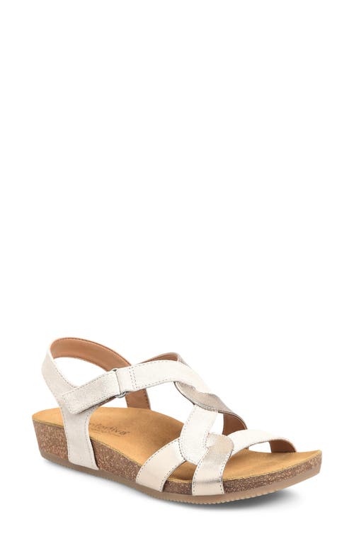 Comfortiva Garner Wedge Sandal in Light Natural/Gold 