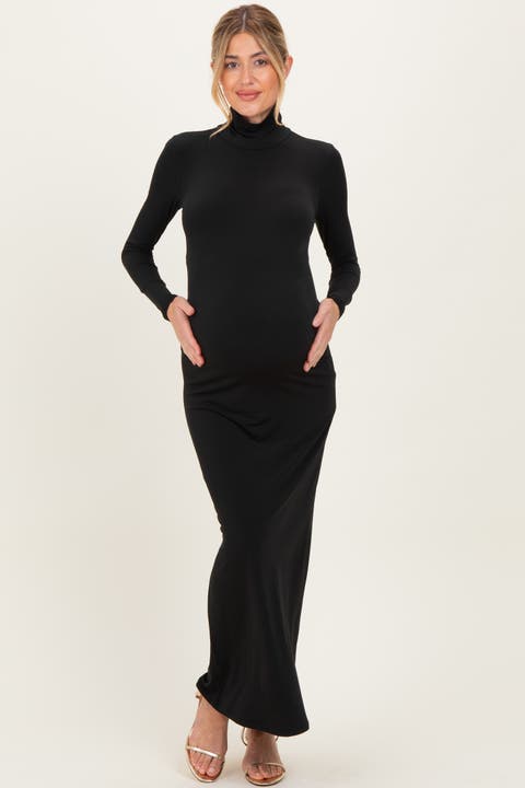 Turtleneck Long Sleeve Maxi Dress
