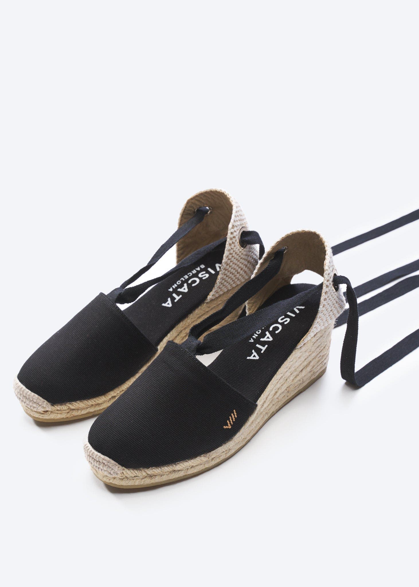 VISCATA Escala Canvas Espadrille Wedges, Alternate, color, Black