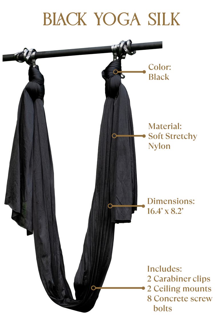 Yoga Silk  - Aerial Support for Yoga and Strength Building, Alternate, color, Black