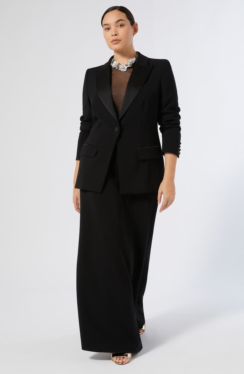 Marina Rinaldi Pireo Stretch Cady Maxi Skirt, Alternate, color, Black