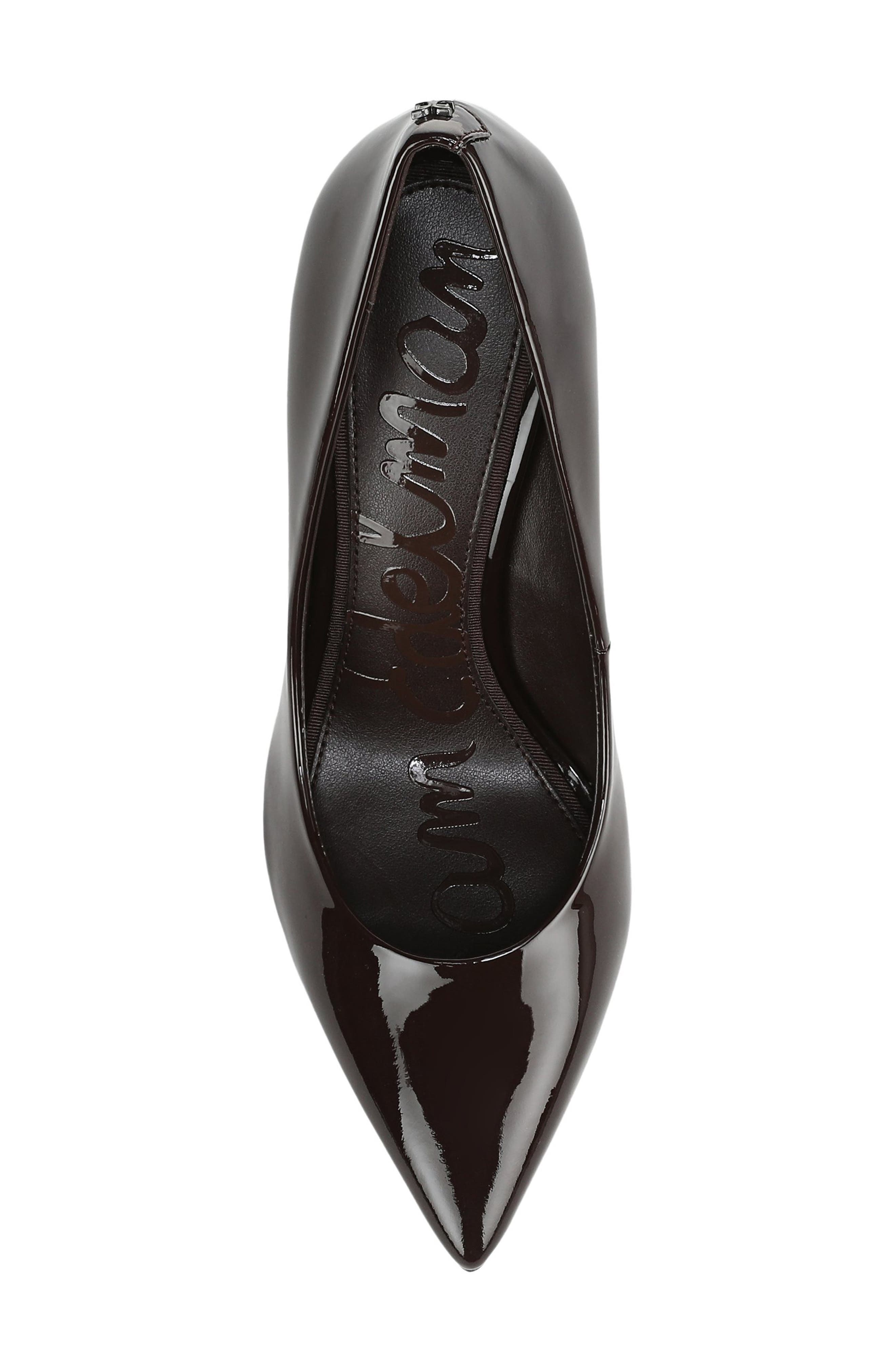Sam Edelman Hazel Pointed Toe Pump, Alternate, color, Chocolate Patent Leather